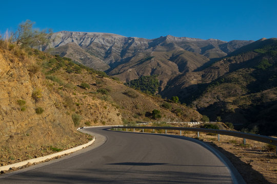Mountain road near La maroma, Andalusia, Spain