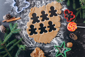 making ginger pastry, cookie cutters
