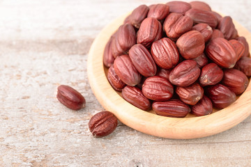 jojoba seeds on the table