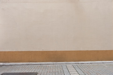 street wall background ,Industrial background, empty grunge urban street with warehouse brick wall