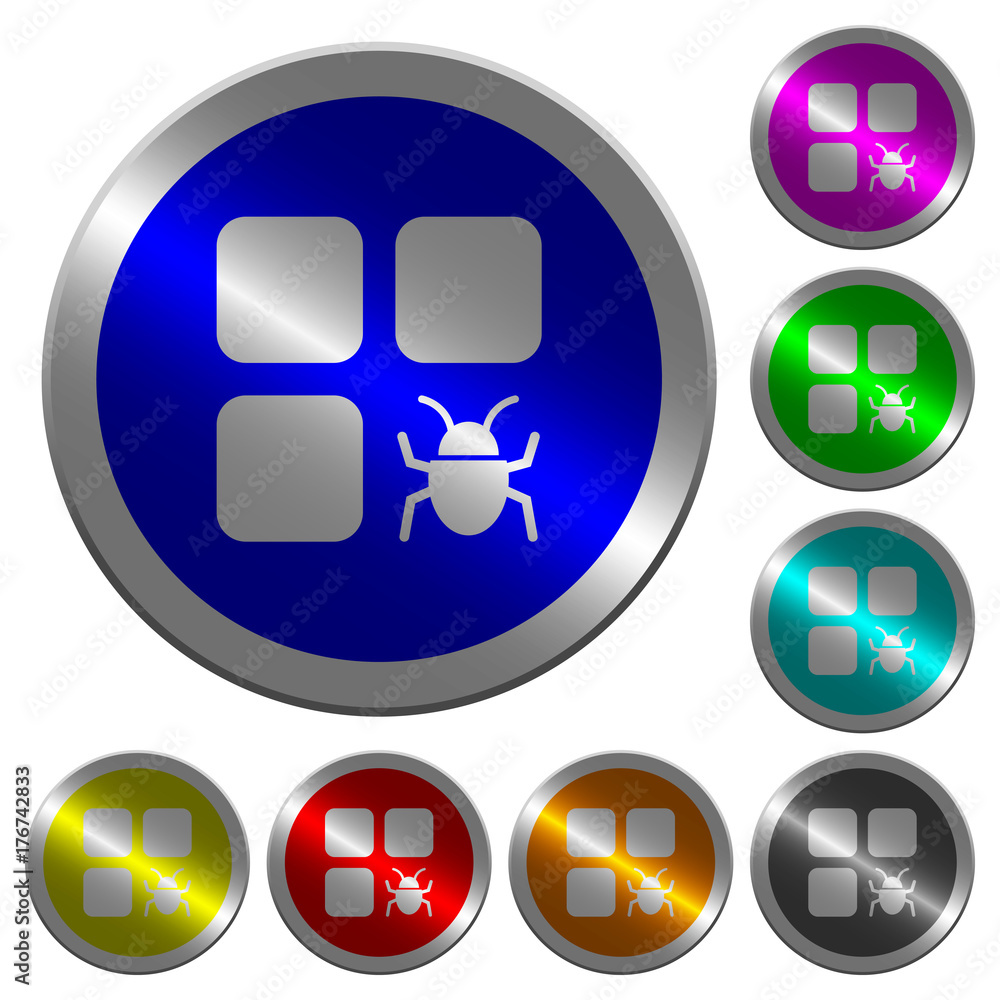 Poster component bug luminous coin-like round color buttons