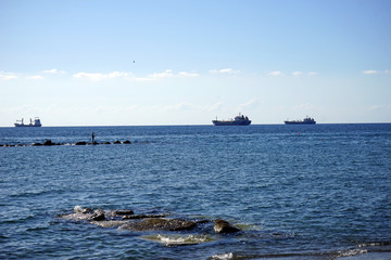 Ships and fisherman