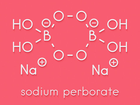 Sodium perborate. Used in detergents and bleaching products. Skeletal formula.