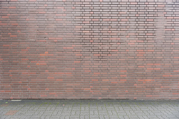 street wall background ,Industrial background, empty grunge urban street with warehouse brick wall