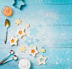 Fototapeta na wymiar Baking Christmas Cookies