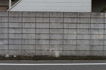 Obraz premium street wall background ,Industrial background, empty grunge urban street with warehouse brick wall