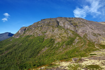 Obraz premium The tops of the Mountains, Khibiny and cloudy sky. Kola Peninsula, Russia.