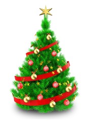 3d vibrant Christmas tree