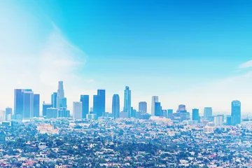 Kissenbezug Klarer Himmel über der Innenstadt von Los Angeles © Gabriele Maltinti