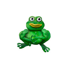 plasticine 3D frog animal sculpture 