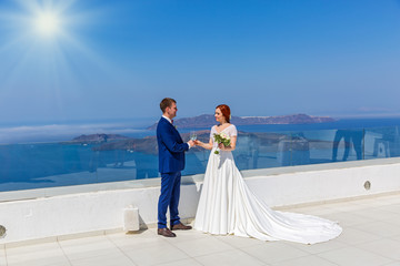 Wedding  on sea background