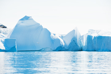 Big icebergs in the Ilulissat icefjord, Greenland - obrazy, fototapety, plakaty