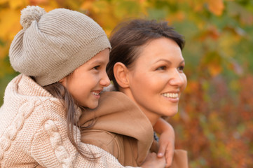 mother and daughter outdoors