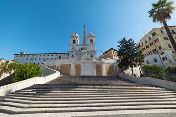 Fototapeta na wymiar World famous Spanish steps in Rome