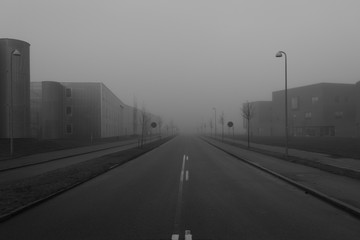 A foggy day in Denmark, Viborg on December 2016