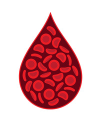 Blood Cells in the shape of a blood droplet - Vector illustration
