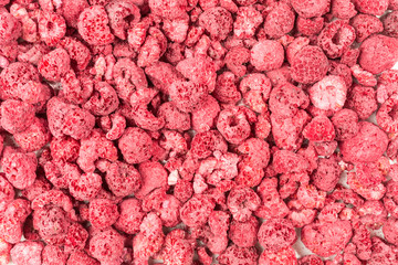 background of freeze-dried raspberries
