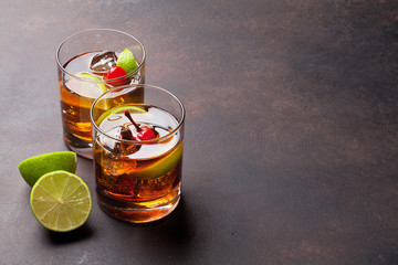 Cuba libre cocktail glasses