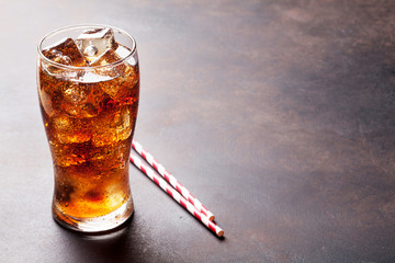 Cola glass with ice