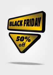 Black Friday Sale, Discount or Special offer tag isolated on white background. Vector illustration.