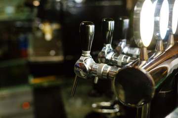 Close up beer dispenser valve
