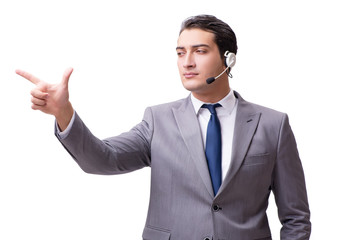 Call center employee isolated on white background