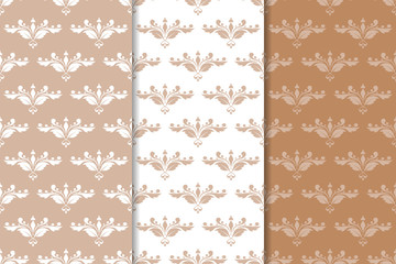 Brown and beige floral backgrounds