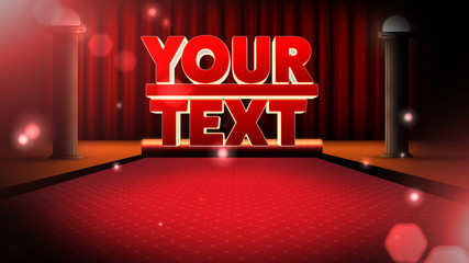 3D Red Carpet and Curtain Title