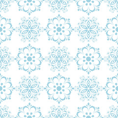 Floral seamless pattern. Blue abstract background