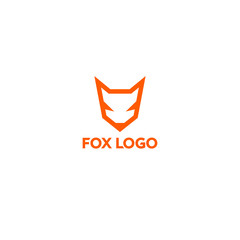 Fox Logo. Fox Emblem. Orange logo on a light background. 