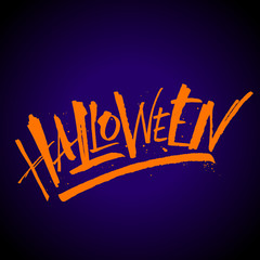 Happy Halloween lettering. Handwritten modern calligraphy, vector illustration. Template for banners, posters, merchandising, cards or photo overlays.