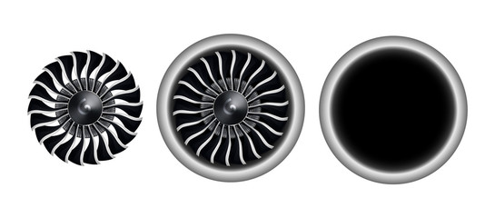Fototapeta Realistic 3D turbo-jet engine of airplane vector illustration obraz