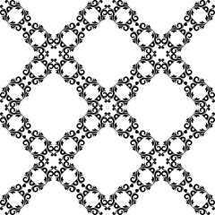 Seamless black and white pattern with wallpaper ornaments