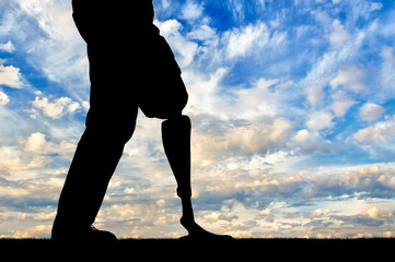 Concept of people with disabilities with prosthetic legs