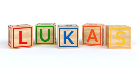 Name Lukas bunte Würfel