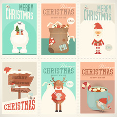Merry Christmas Posters Set