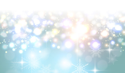 Naklejka na ściany i meble Christmas winter background with snowflakes