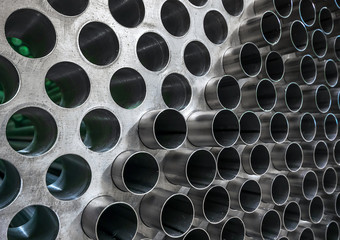 Industrial metallic background with holes