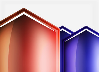 Glossy glass shapes abstract background