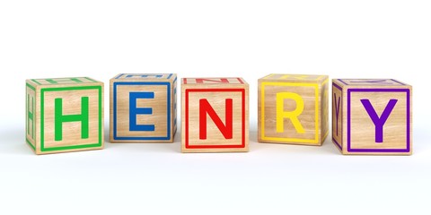 Name Henry bunte W&uuml;rfel