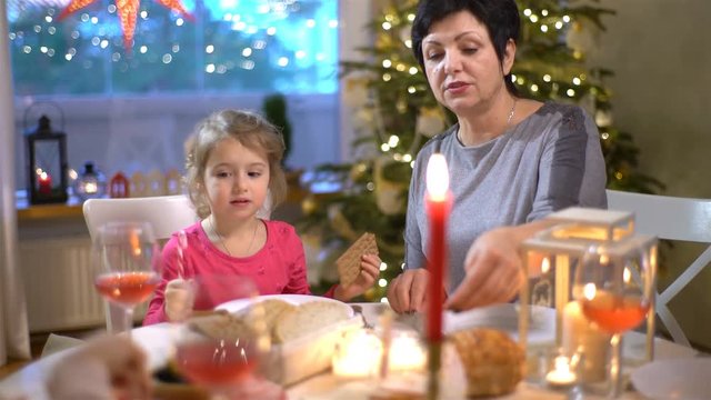 Happy Family Christmas Festive Meal.