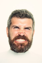 Obraz premium Hipster with angry face.