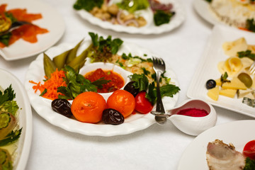 Party meals on the table banquet table