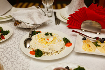 Party meals on the table banquet table