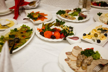 Party meals on the table banquet table