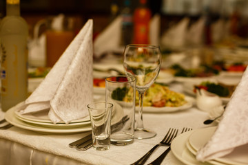 Party meals on the table banquet table