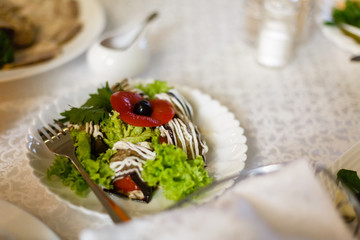 Party meals on the table