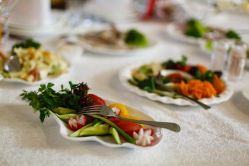 Party meals on the table  banquet table