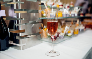 Champagne in glasses in restaurant