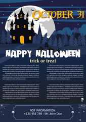Vector illustration of Happy Halloween night brochure background